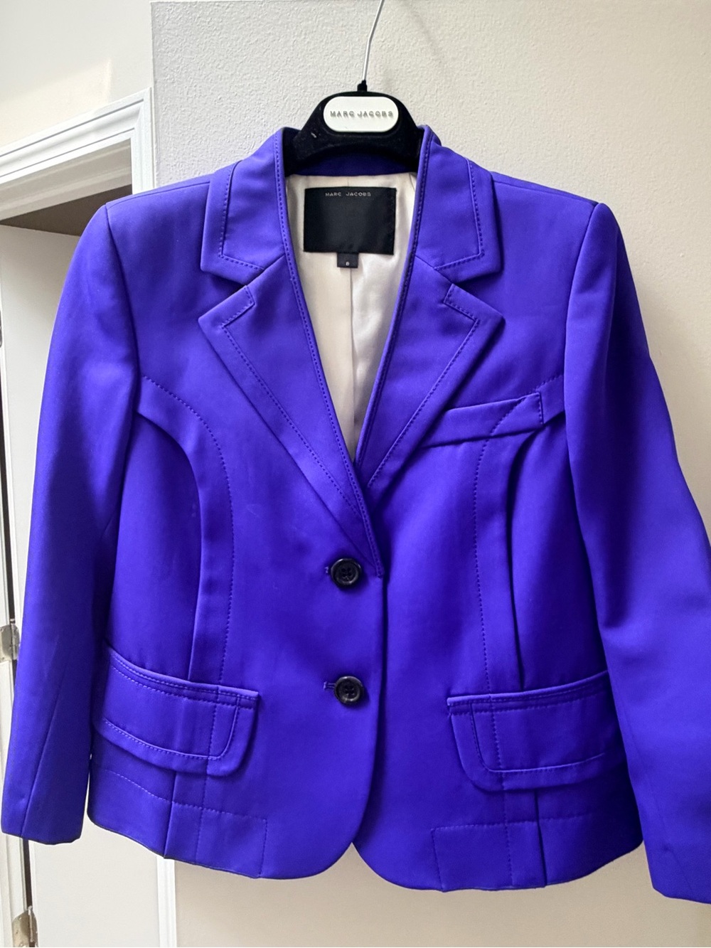 Marc Jacobs Women’s Vibrant Purple Structured Blazer and skirt suit set
